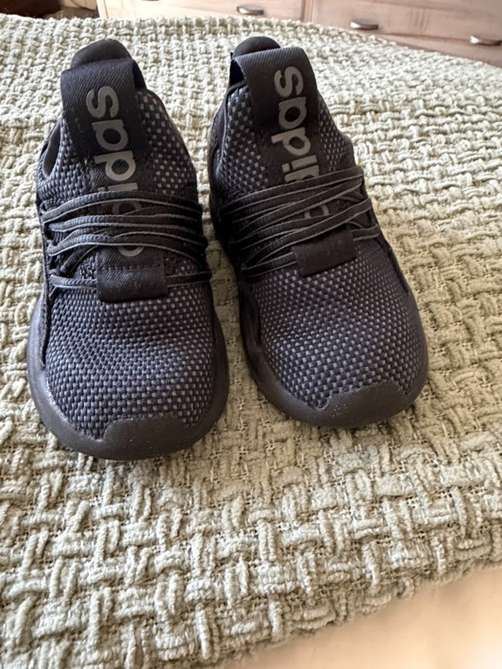 adidas Kids Black Slip-On Knit Sneakers
